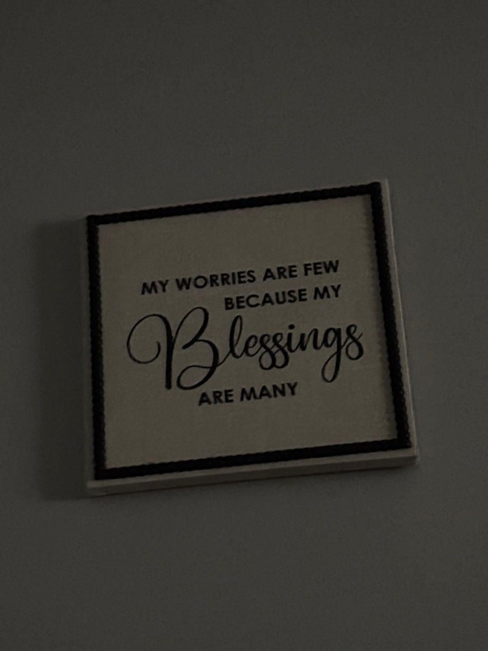 Blessings Wall Plaque - Neutral White and Black Script